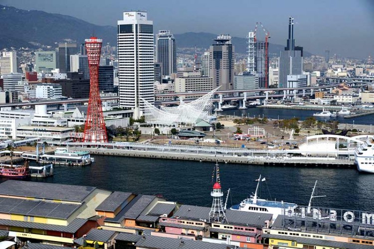Toàn cảnh thành phố cảng Kobe, Nhật Bản